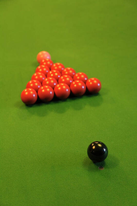 Snooker Art Print featuring the photograph Snooker Balls On A Green Baize Table by Anthony Collins