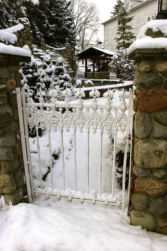 Snow Art Print featuring the photograph Snowy Gate by Alice Terrill