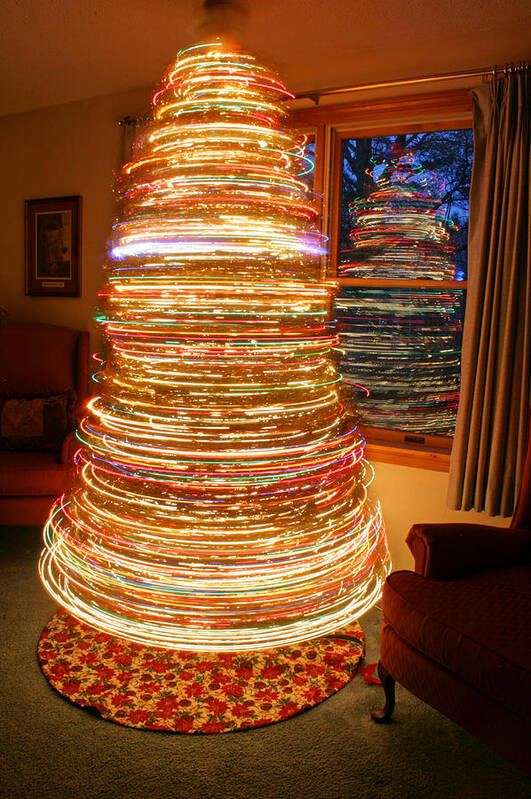 Spinning Christmas Tree Art Print featuring the photograph Spinning Christmas Tree by Barbara West