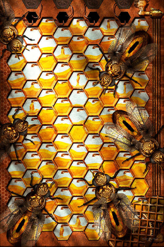 Self Art Print featuring the photograph Steampunk - Apiary - The hive by Mike Savad