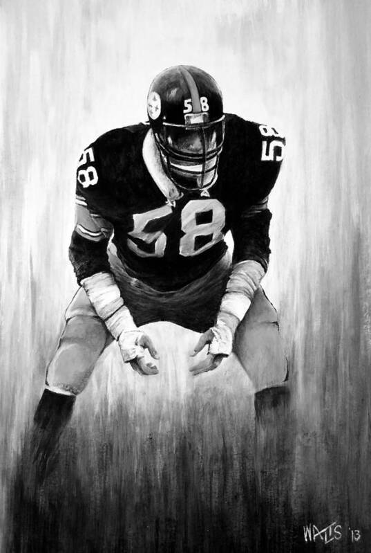 Steelers Art Print featuring the digital art Steel Curtain in Black and White by William Walts