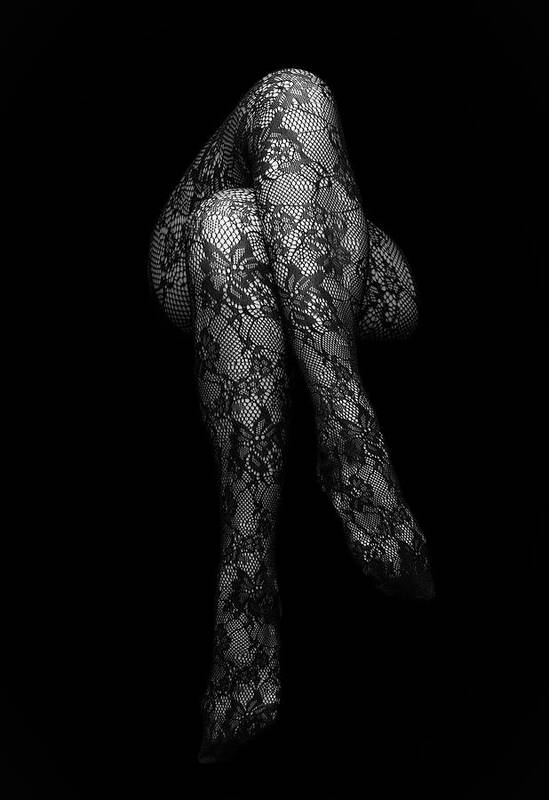 Legs Art Print featuring the photograph Stockings by N?ndor L?szl?
