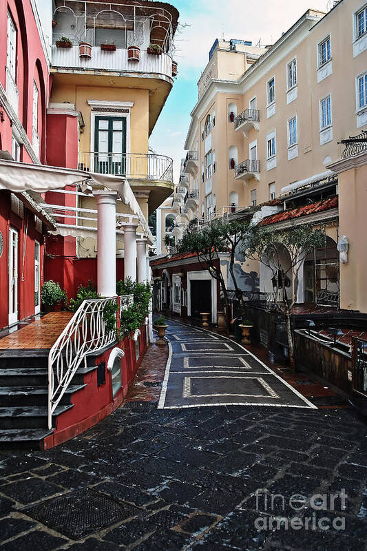 Travel Art Print featuring the photograph Street of Capri by Elvis Vaughn