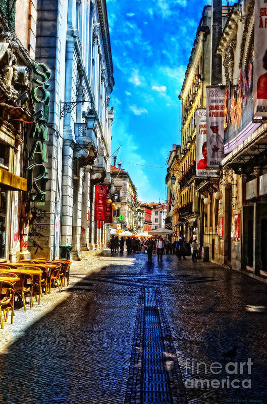 Lisbon Art Print featuring the photograph Streets of Lisbon 1 by Mary Machare