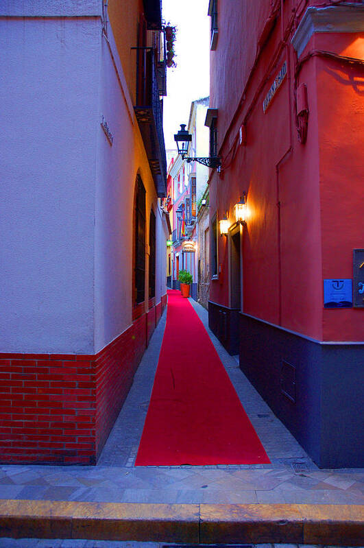 Seville Art Print featuring the photograph Streets of Seville - Red Carpet by AM FineArtPrints