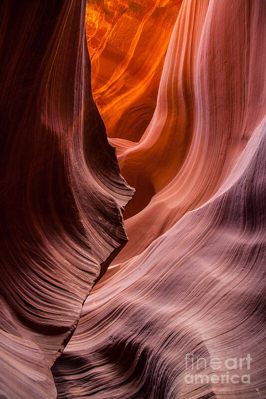Antelope Canyon Art Print featuring the photograph Striations by Jim McCain