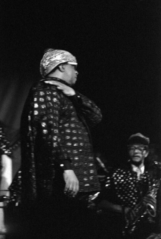 Sun Ra Arkestra Art Print featuring the photograph Sun Ra Marches 1 by Lee Santa