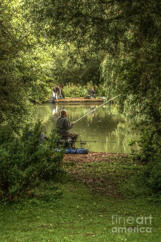Sunday Fishing Art Print featuring the photograph Sunday fishing at the Lake by Jeremy Hayden