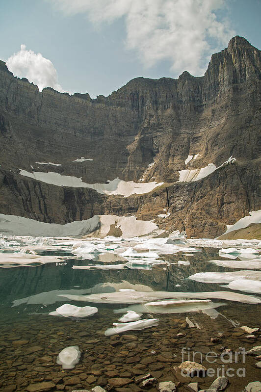 Iceberg Lake Art Print featuring the photograph Sunlight on Iceberg Lake by Natural Focal Point Photography