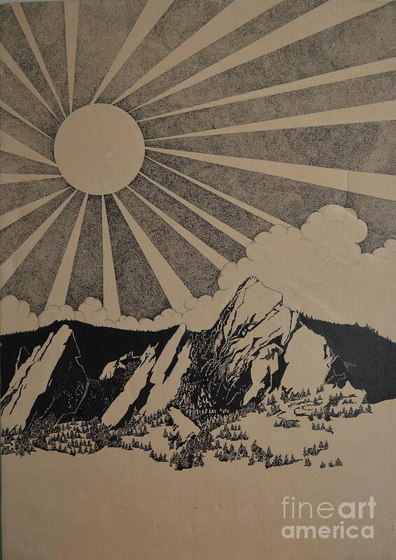 Boulder Art Print featuring the drawing Sunny 300 days a year by Stuart Engel