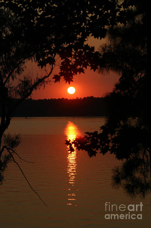 Lake Art Print featuring the photograph Sunset over Lake by D Wallace