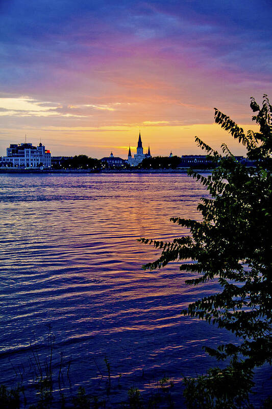 New Orleans Art Print featuring the photograph Sunset Over New Orleans 1 by Her Arts Desire