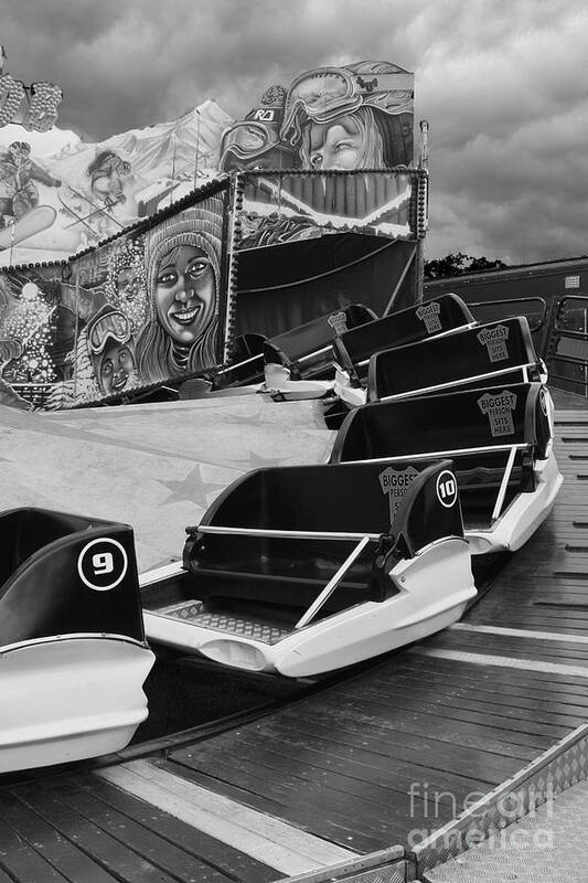 Monochrome Art Print featuring the photograph Super Bob at the Funfair by Terri Waters