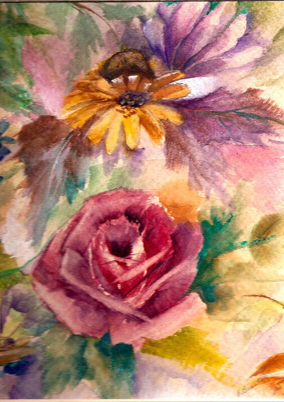 Flowers Art Print featuring the painting Sweetness by Ellen Canfield