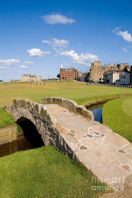 Golf Art Print featuring the photograph Swilcan Bridge On The 18th Hole At St Andrews Old Golf Course Scotland by Unknown