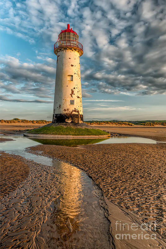Talacre Art Print featuring the photograph Talacre Lighthouse Sunset by Adrian Evans