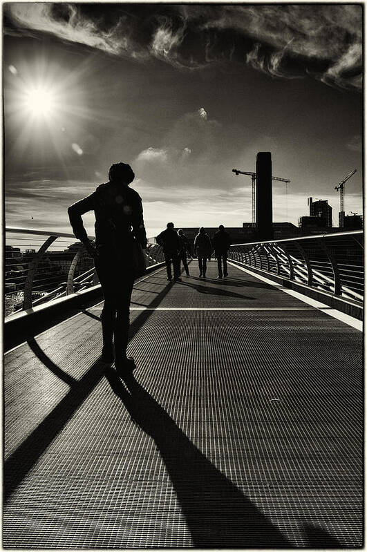 millenium Bridge Art Print featuring the photograph Tate Silhouettes by Lenny Carter