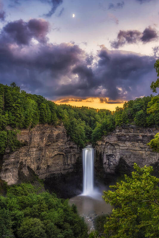 Mark Papke Art Print featuring the photograph Taughannock at Dusk by Mark Papke