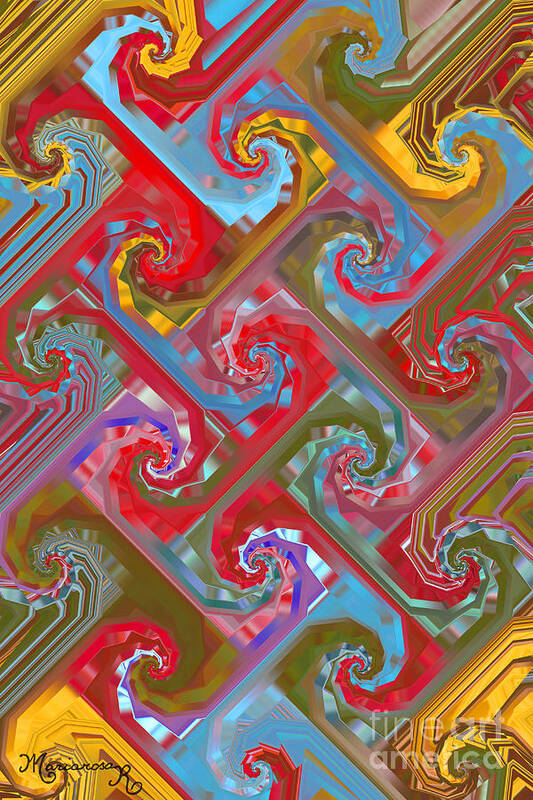 Digital Photo Art Art Print featuring the digital art Tessellation by Mariarosa Rockefeller