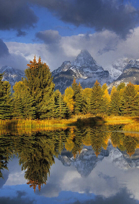 Us National Park Art Print featuring the photograph Tetons and Pond by Doug Davidson