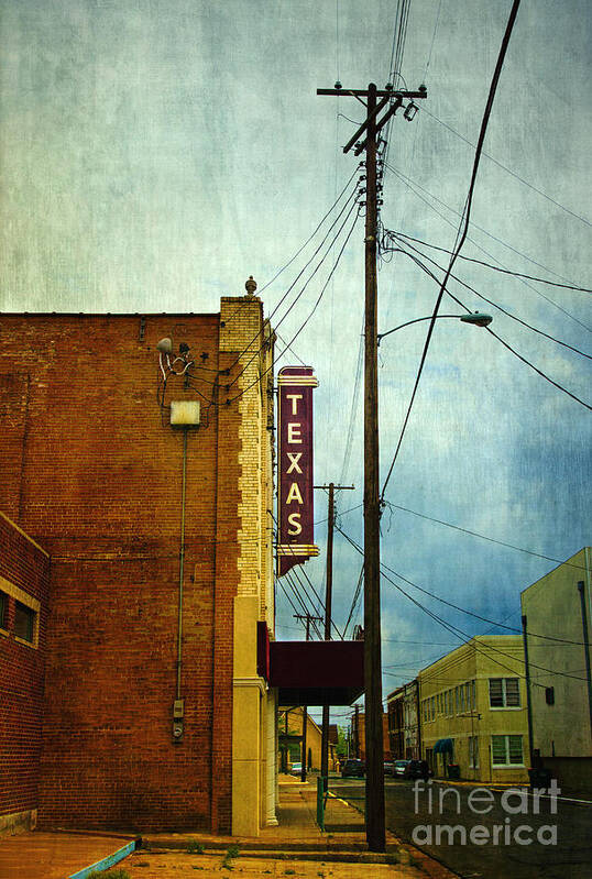 Texas Art Print featuring the photograph Texas theater by Elena Nosyreva