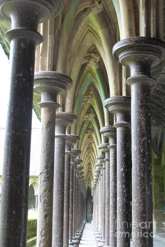 Europe Art Print featuring the photograph The Cloisters at the Mont 1 by Crystal Nederman