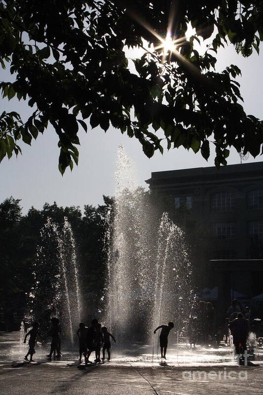 Fountain Art Print featuring the photograph Summer time fun by Lisa Billingsley