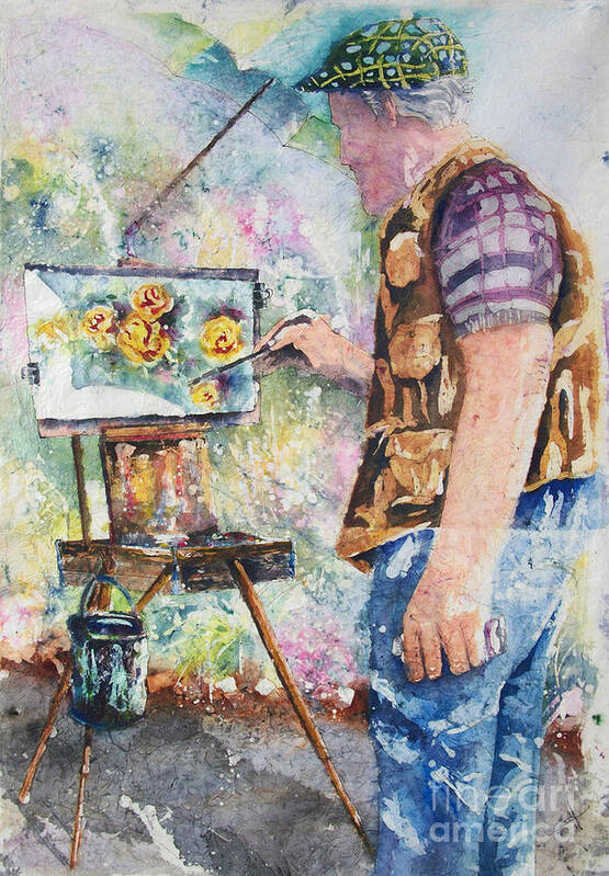 Painter Art Print featuring the painting The Garden Artist by Carol Losinski Naylor