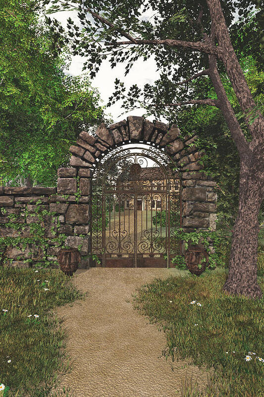 Garden Gate Art Print featuring the digital art The Garden Gate by Jayne Wilson
