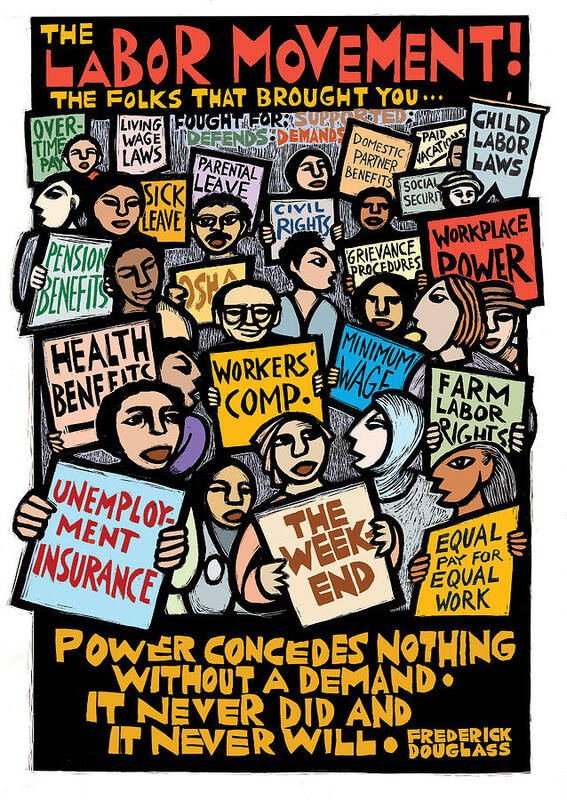 Labor Art Print featuring the mixed media The Labor Movement by Ricardo Levins Morales
