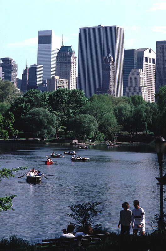 Park Art Print featuring the photograph The Lake at Central Park Late Summer Afternoon by Tom Wurl