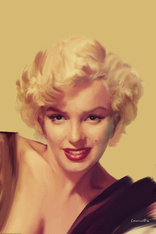 Marilyn Art Print featuring the painting The Look In Gold by Chris Consani