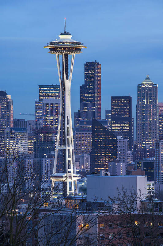 Seattle Art Print featuring the photograph The Needle at Night by Ross Murphy