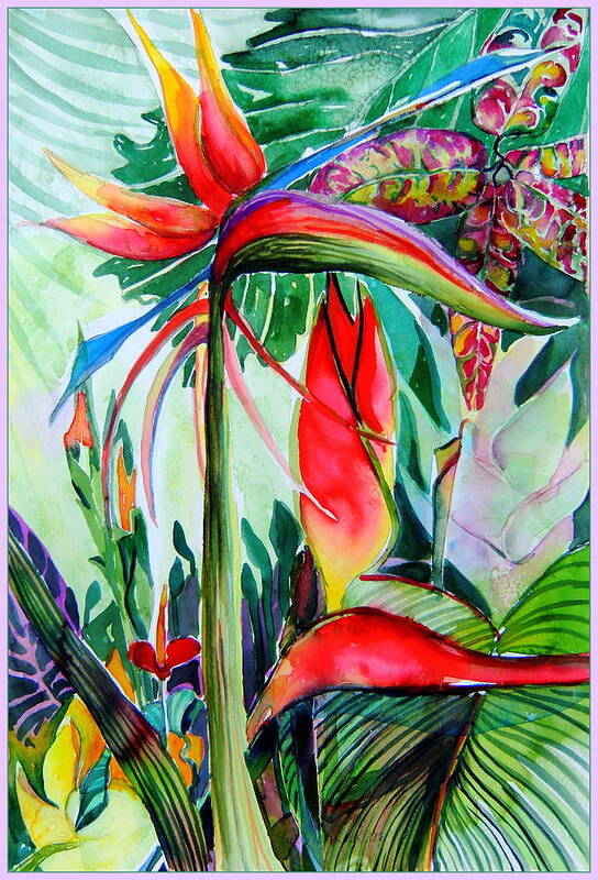 Bird Of Paradise Art Print featuring the painting The Queen by Mindy Newman