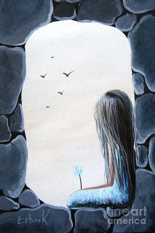 Children Art Print featuring the painting The Secret Window by Shawna Erback by Moonlight Art Parlour