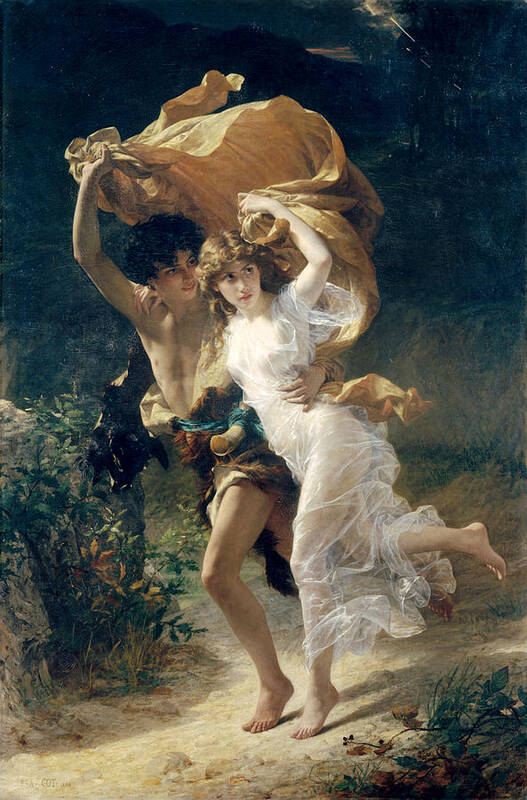 Storm Art Print featuring the painting The Storm by Pierre Auguste Cot