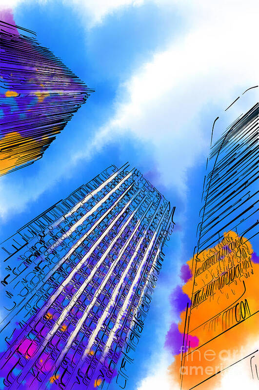 Seattle Art Print featuring the digital art The Three Towers by Kirt Tisdale