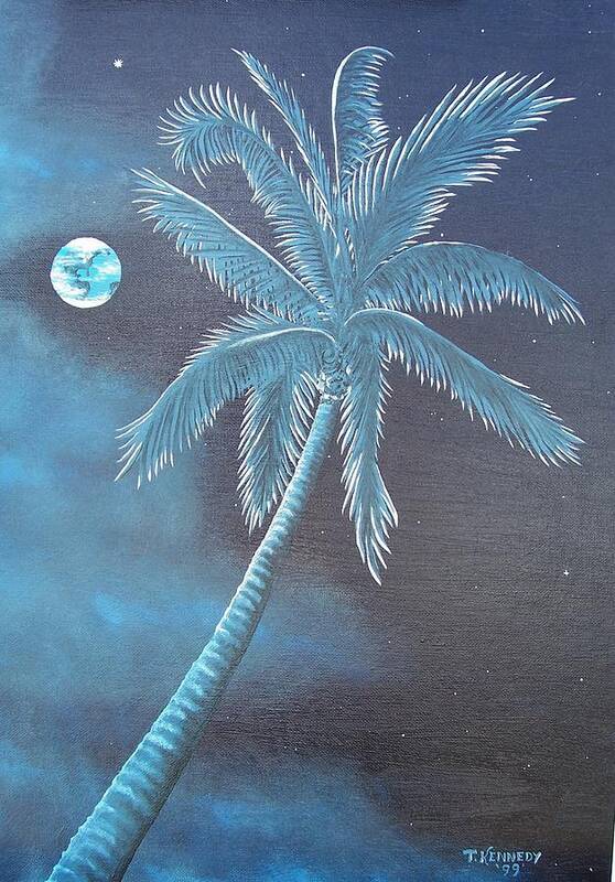 Space. Palm Art Print featuring the painting The View From Paradise by Thomas F Kennedy