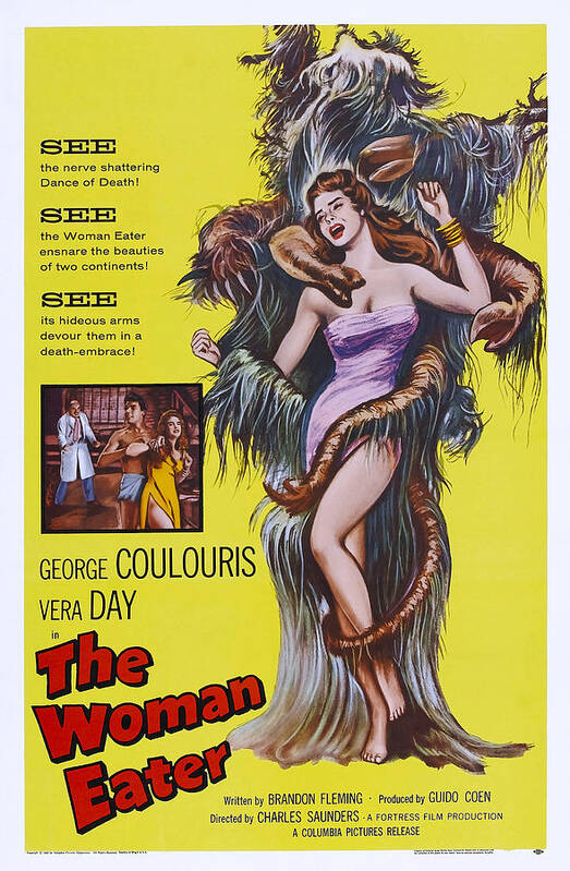 1950s Poster Art Art Print featuring the photograph The Woman Eater, Aka The Womaneater, Us by Everett