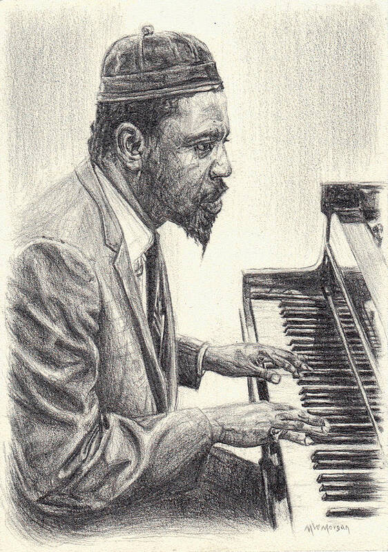 Thelonious Art Print featuring the drawing Thelonious Monk II by Michael Morgan
