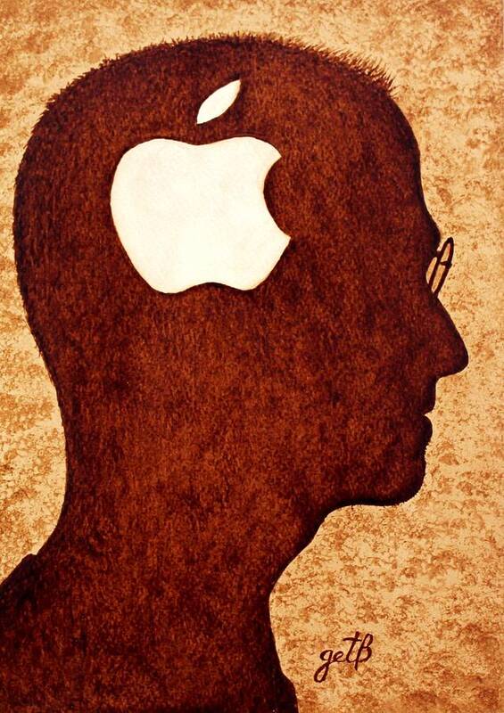 Steve Jobs Art Print featuring the painting Think Different Tribute to Steve Jobs by Georgeta Blanaru