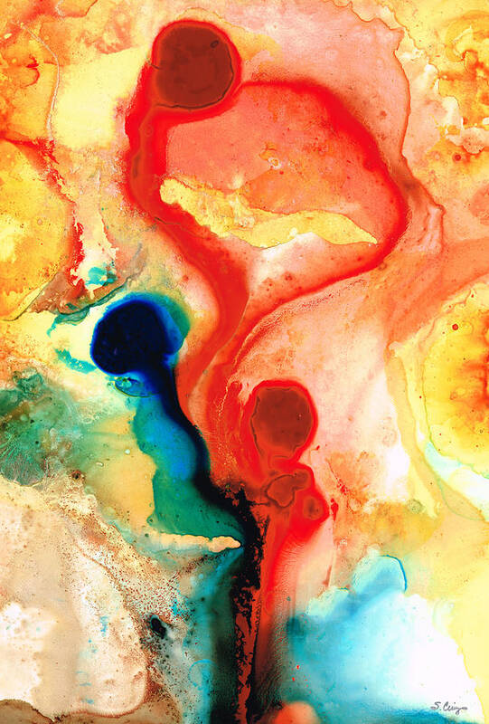 Abstract Art Print featuring the painting Time Will Tell - Abstract Art By Sharon Cummings by Sharon Cummings Abstract Art Print featuring the painting Time Will Tell - Abstract Art By Sharon Cummings by Sharon Cummings