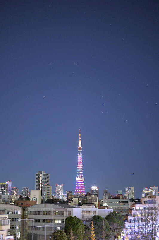 Tokyo Tower Art Print featuring the photograph Tokyo Tower And The Orion by Y.zengame