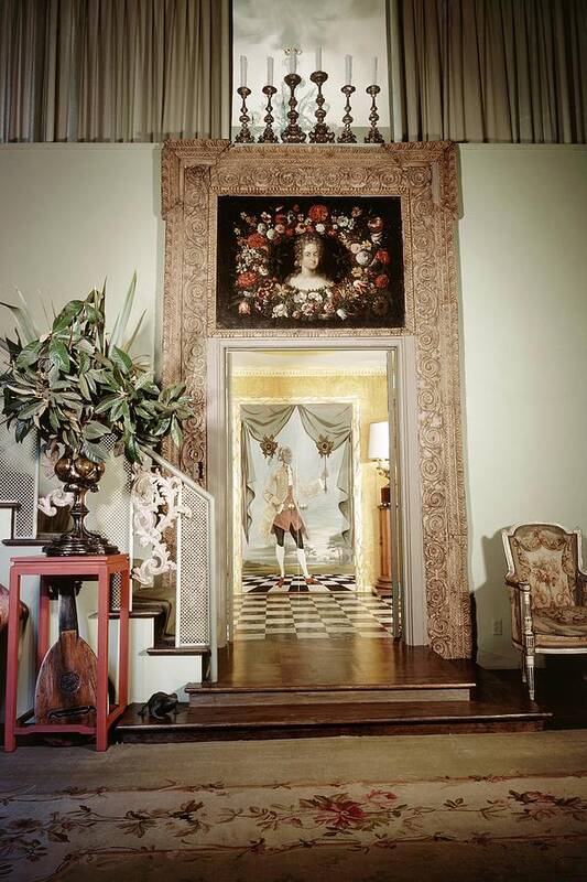 Antique Art Print featuring the photograph Tony Duquette's Entrance Hall by Shirley C. Burden