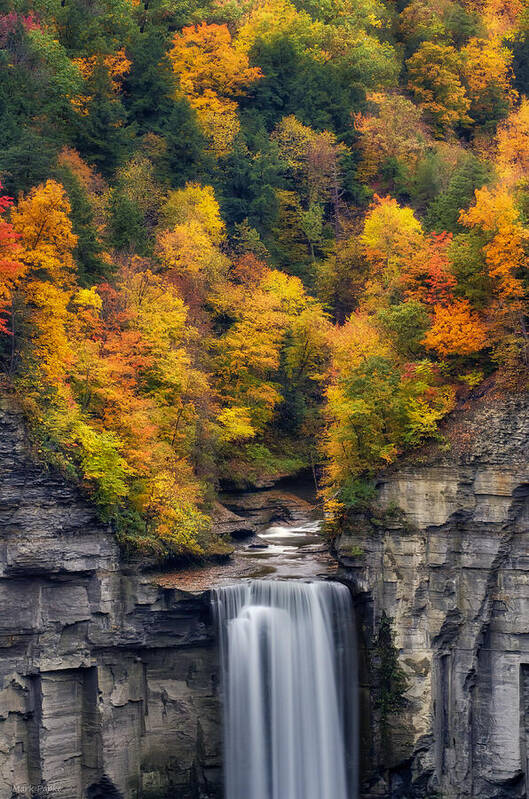 Taughannock Falls Art Print featuring the photograph Top of the falls by Mark Papke