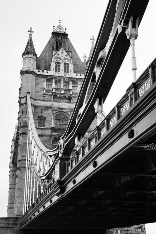 London Art Print featuring the photograph Tower Bridge in Black and White by Ian Middleton