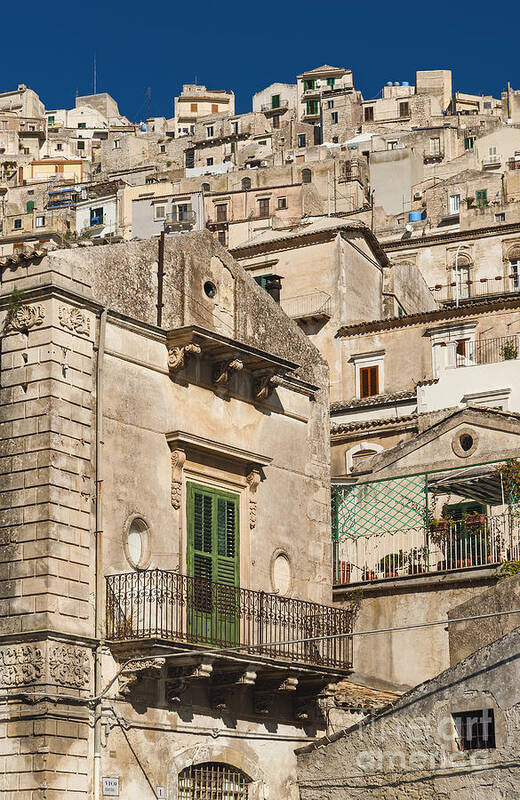 Architecture Art Print featuring the photograph Traditional Houses Of Modica In Sicily Italy by JM Travel Photography