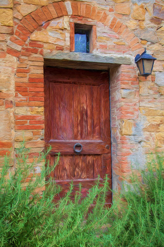 Tuscany Art Print featuring the photograph Tuscan Door by Shirley Radabaugh