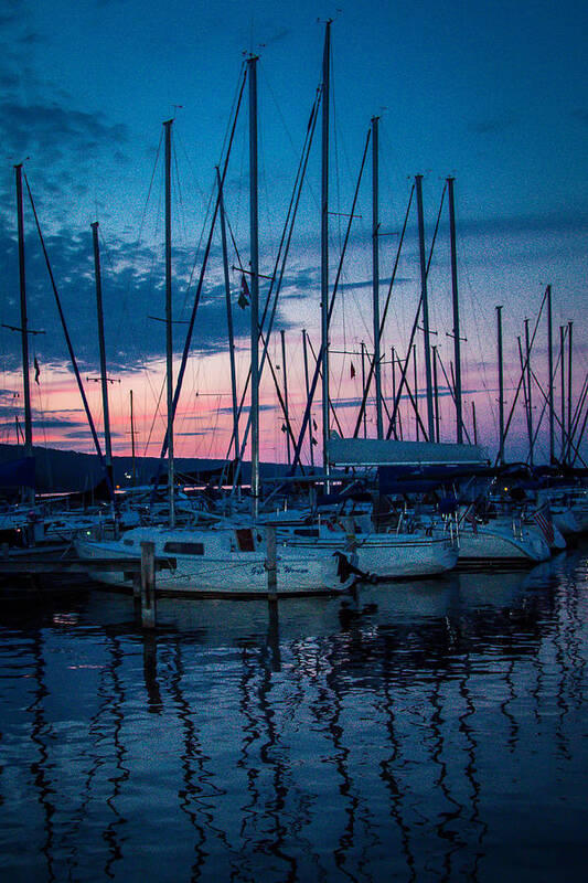 Boats Art Print featuring the photograph Twilight Reflections by Sara Frank