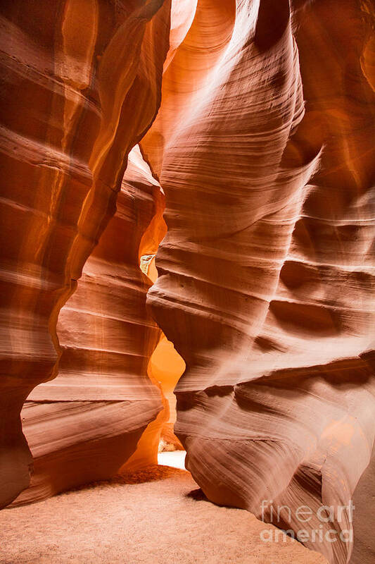 Abstract Art Print featuring the photograph Upper Antelope Canyon Narrows to Chamber by Dan Hartford